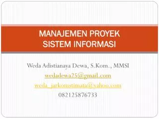 manajemen proyek sistem informasi