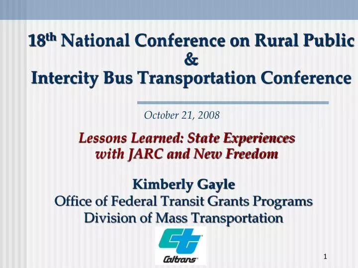 18 th national conference on rural public intercity bus transportation conference