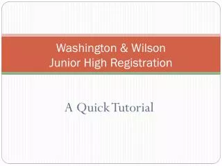 Washington &amp; Wilson Junior High Registration