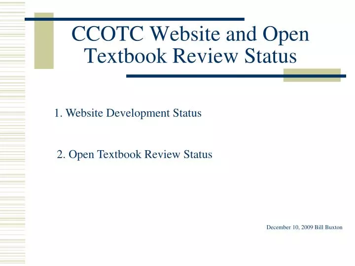 ccotc website and open textbook review status
