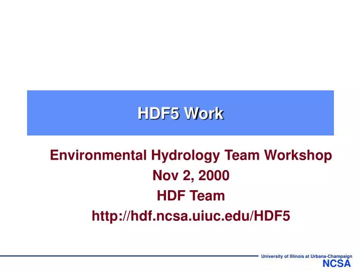 hdf5 work