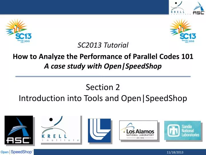 section 2 introduction into tools and open speedshop