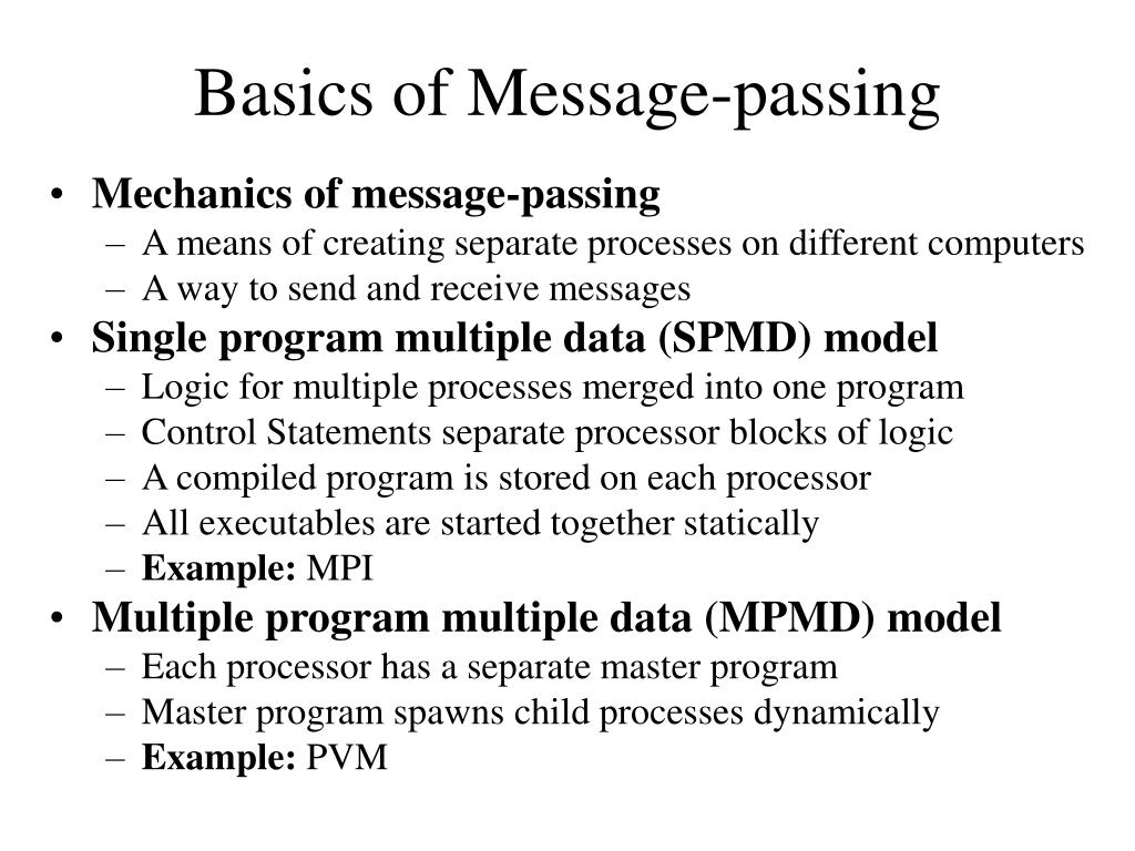PPT - Basics of Message Passing for Parallel Programming Efficiency ...