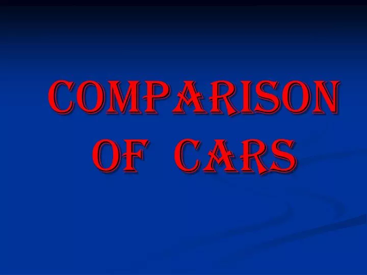 comparison of cars
