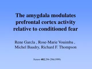 The amygdala modulates prefrontal cortex activity relative to conditioned fear