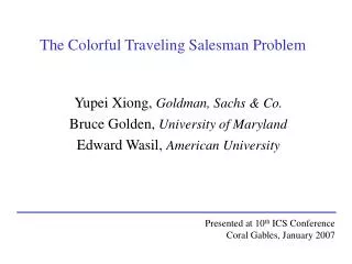 The Colorful Traveling Salesman Problem