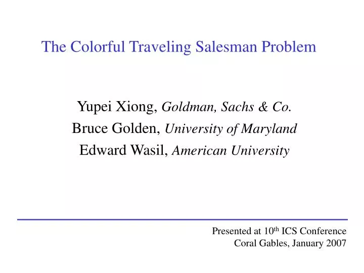 the colorful traveling salesman problem