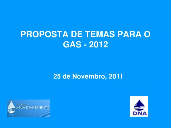 proposta de temas para o gas 2012