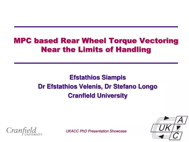 mpc based rear wheel torque vectoring near the limits of handling