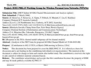 Project: IEEE P802.15 Working Group for Wireless Personal Area Networks (WPANs)