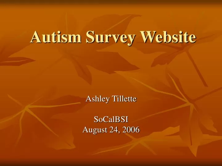 autism survey website