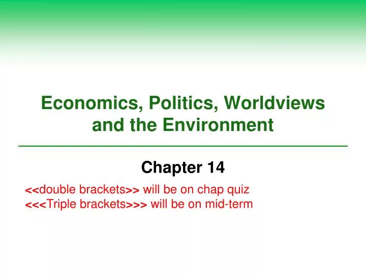 economics politics worldviews and the environment