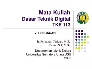 mata kuliah dasar teknik digital tke 113