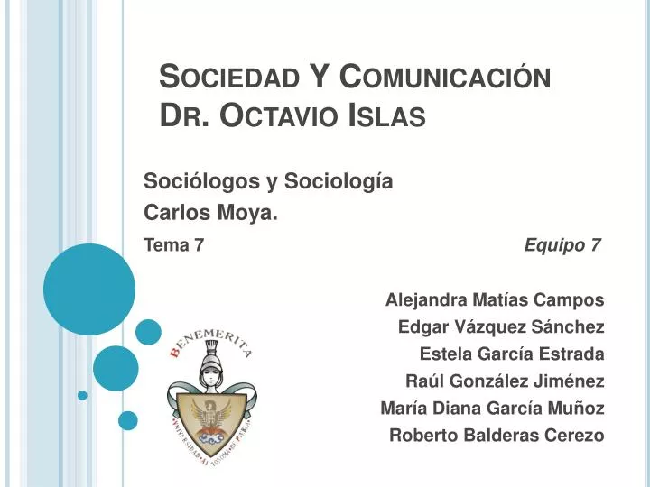 sociedad y comunicaci n dr octavio islas