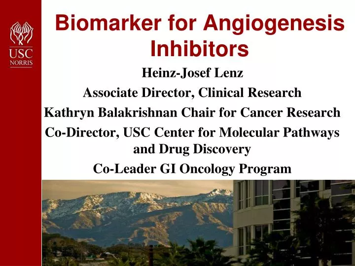 biomarker for angiogenesis inhibitors