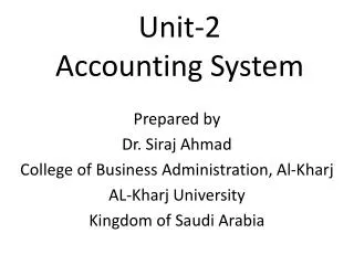 Unit-2 Accounting System