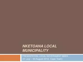 NKETOANA LOCAL MUNICIPALITY