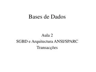 bases de dados