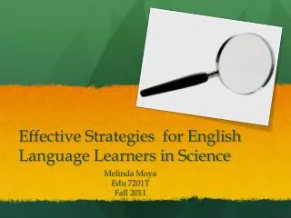 Effective Strategies for English Language Learners in Science