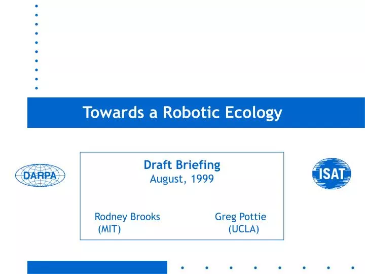 towards a robotic ecology