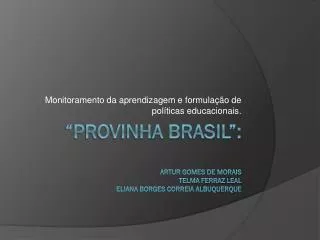 monitoramento da aprendizagem e formula o de pol ticas educacionais