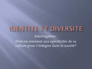 identite et diversite