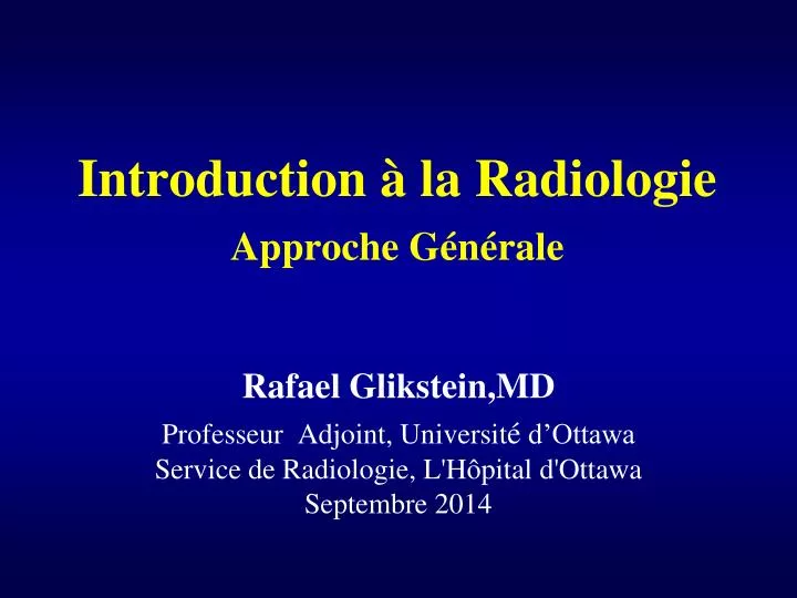 introduction la radiologie approche g n rale