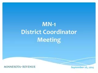 MN-1 District Coordinator Meeting