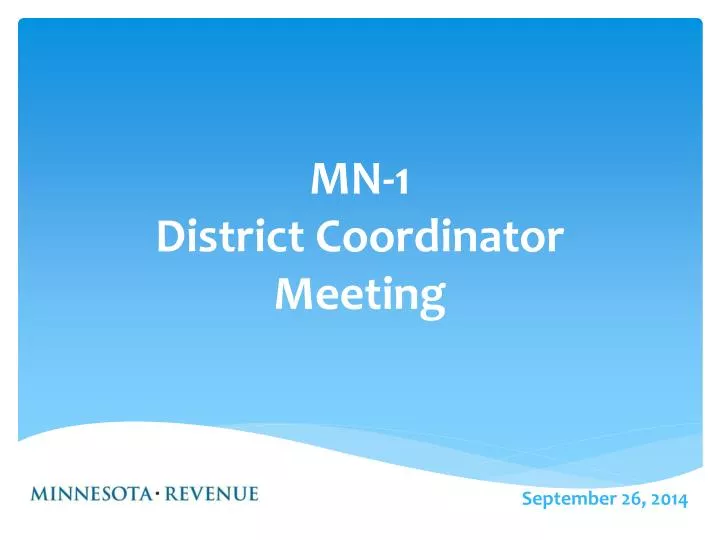 mn 1 district coordinator meeting