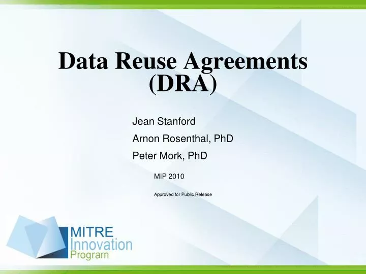 data reuse agreements dra