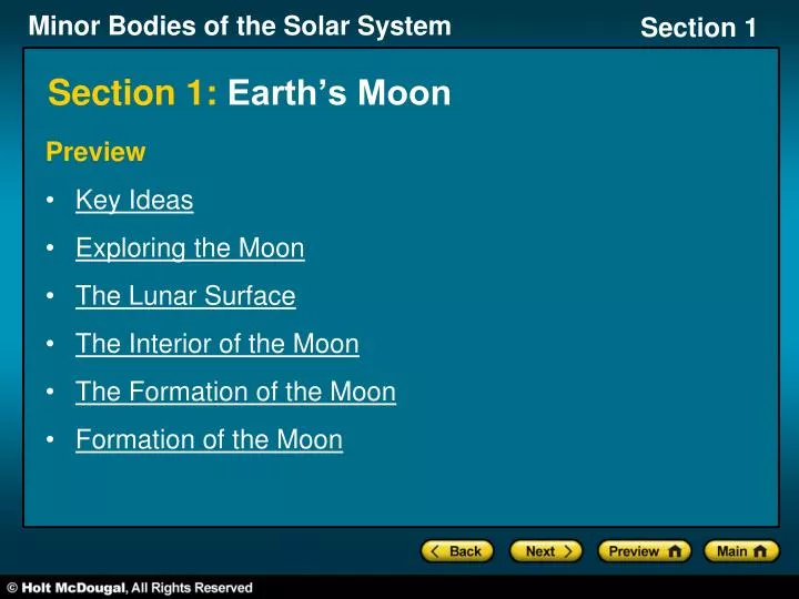 section 1 earth s moon