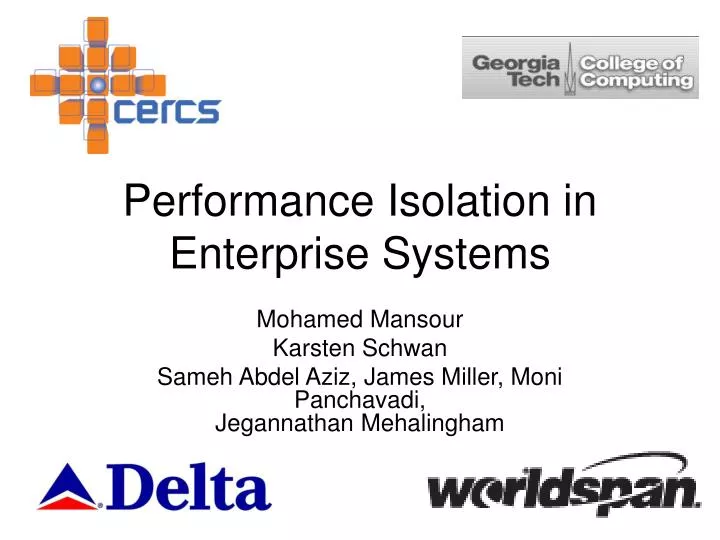 performance isolation in enterprise systems