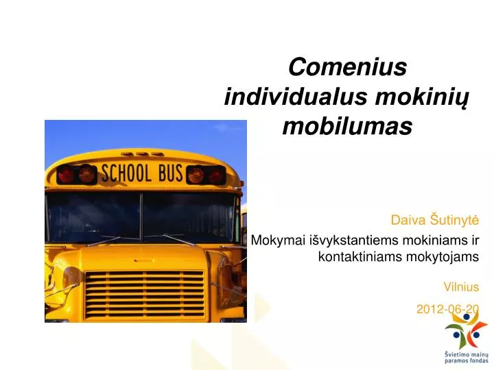 comenius individualus mokini mobilumas