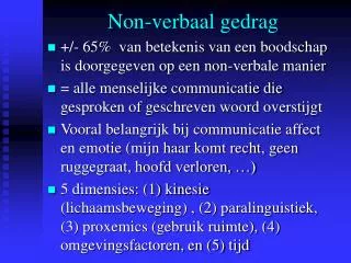 non verbaal gedrag