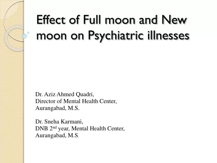 effect of full moon and new moon on psychiatric illnesses