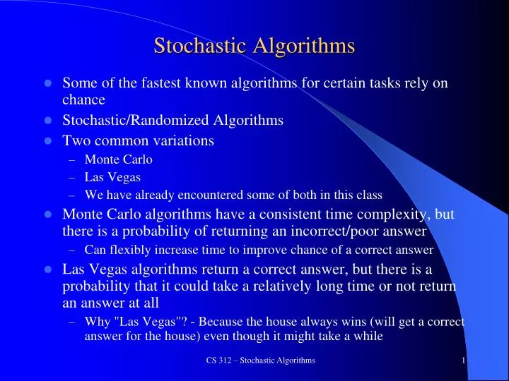 stochastic algorithms