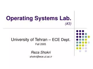 Operating Systems Lab. (#3)