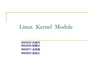 Linux Kernel Module