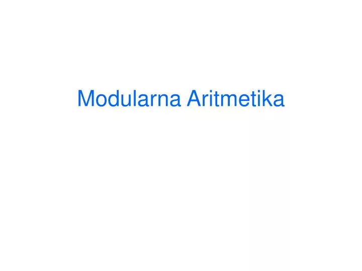 modular na aritmeti ka