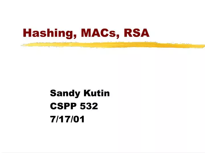 hashing macs rsa