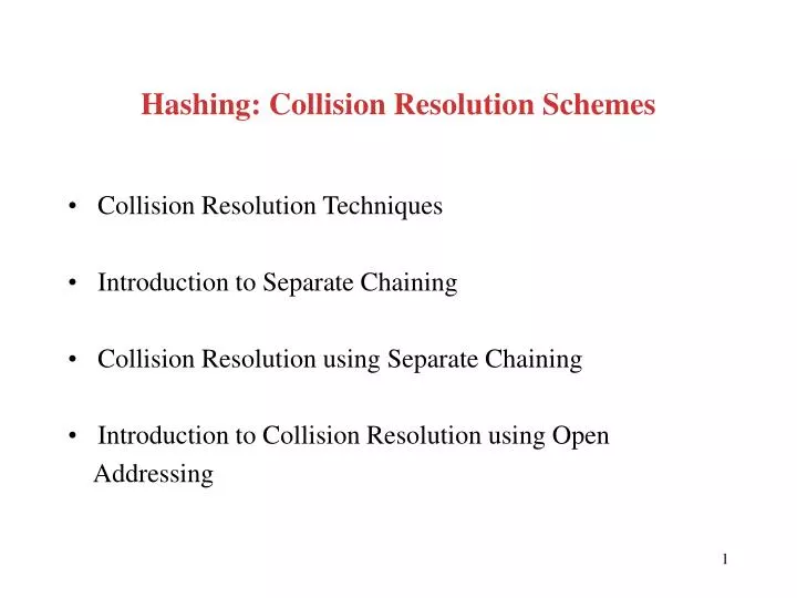hashing collision resolution schemes