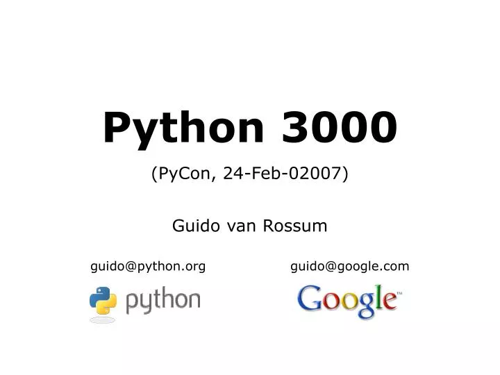 python 3000 pycon 24 feb 02007