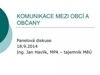 komunikace mezi obc a ob any