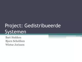 project gedistribueerde systemen