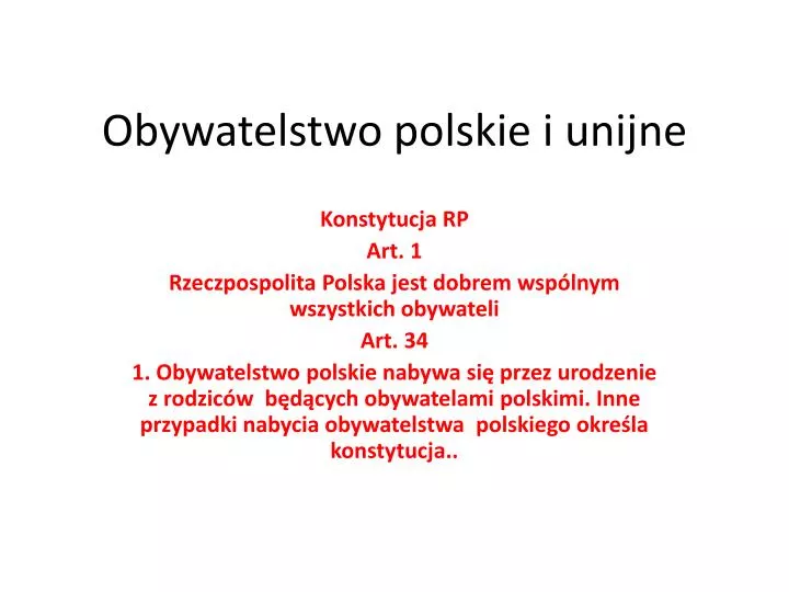 obywatelstwo polskie i unijne