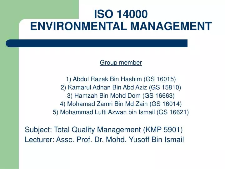 iso 14000 environmental management