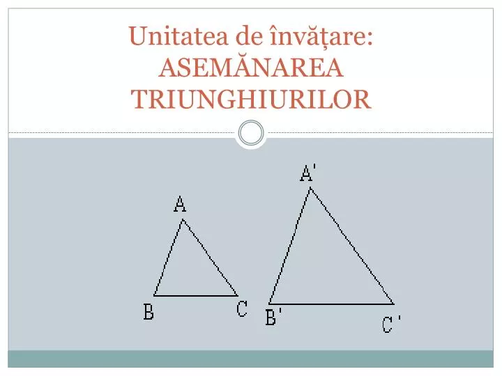 unitatea de nv are asem narea triunghiurilor