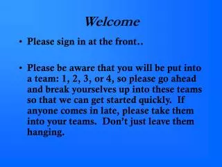Please sign in at the front..