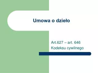 umowa o dzie o