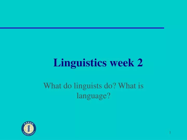linguistics week 2